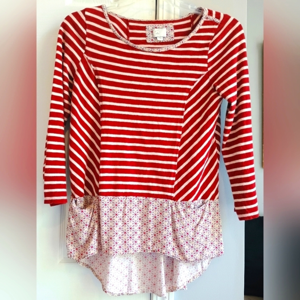 Anthropologie‎ Postmark Hi Low Tunic Stripes 100% Cotton Women's Size Medium